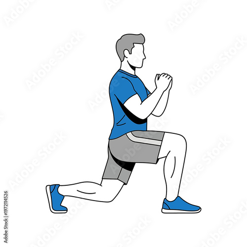 Man doing lunge exercise with resistance.