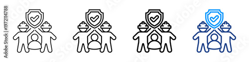 Participant Safety Icon Different Style Outline Collection Set.