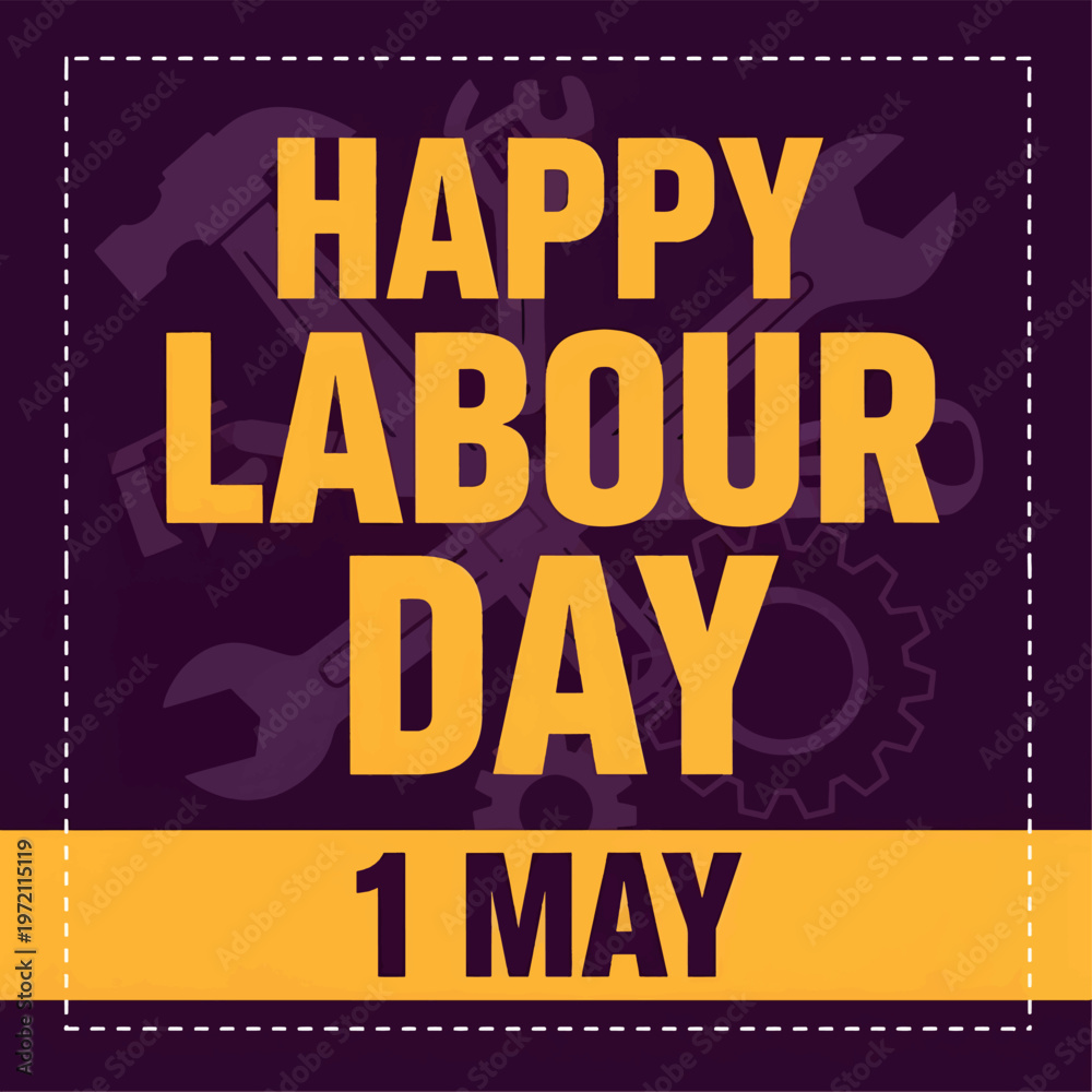 Naklejka premium Labour Day Greeting Card on Dark Background