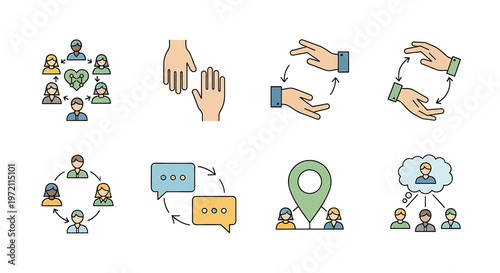 People interacting and communicating together.