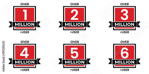 Million User Milestone: Graphic representation of numerical milestones, depicting over one to six million users, highlighting exponential growth and user base expansion.