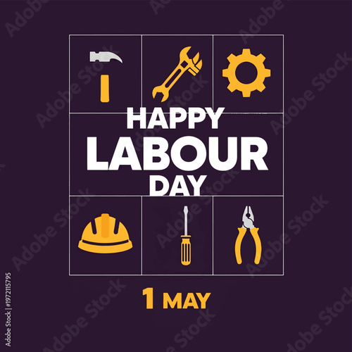 Labour Day Celebration With Tools and Gears