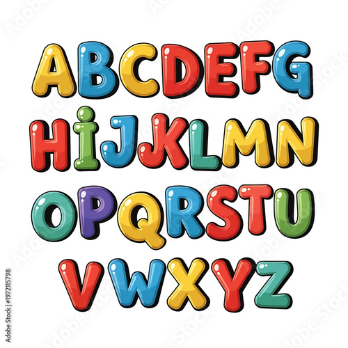 Colorful Alphabet Letters in Bubbles 18.