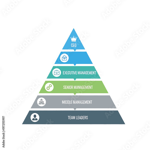 Business Hierarchy Pyramid Organizational Chart.