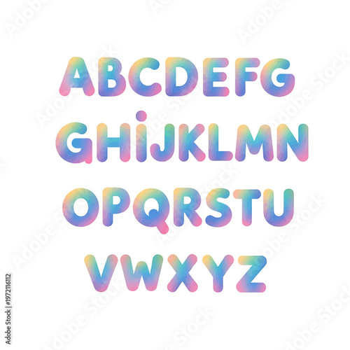 Multicolored Alphabet Letters Typography 6.