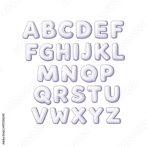 Alphabet letters in 3D plastic.