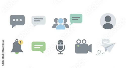 Communication technology icons set 1.