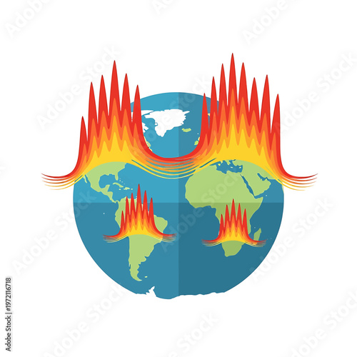 Global warming earth climate change illustration.