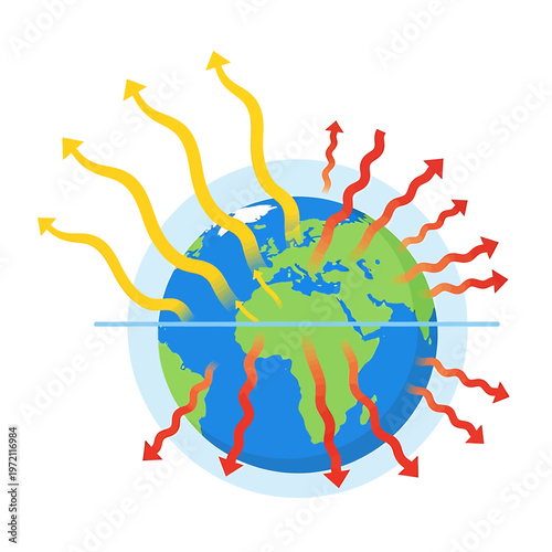 Earth with Arrows Representing Climate.