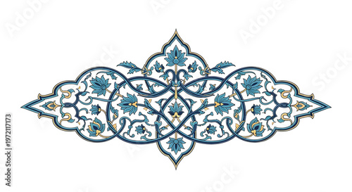 Intricate Blue and White Ceramic Pattern.