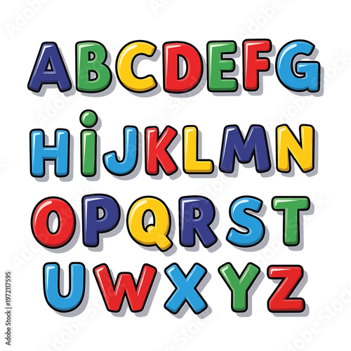 Multicolored Alphabet Letters for Children.