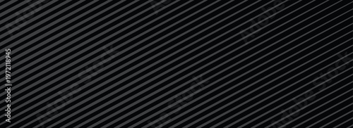 Black oblique straight line background. Modern dark linear abstract wallpaper. Luxury stripe gradient texture. Grey diagonal line backdrop for flyer, banner, poster, cover, presentation. Simple