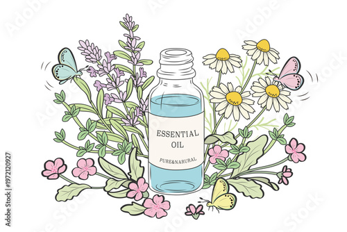 花と精油の香りに誘われて、ちょうちょが飛んできた。