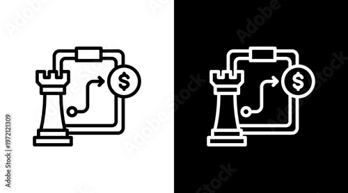 Corporate Strategy White Icon Set Design