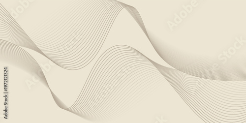 Abstract background with lines and waves. Web banner size. Element for design. Vector background for brochure, booklet, flyer, poster. Brown and beige gradient. Coffee, cafe eps10