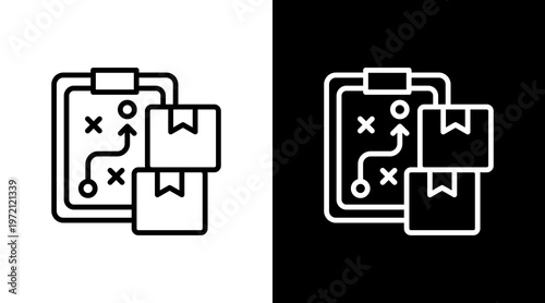 Product Strategy White Icon Set Design