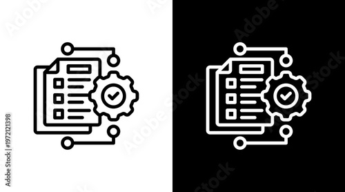 Execution Plan White Icon Set Design