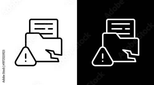 Data Breach White Icon Set Design