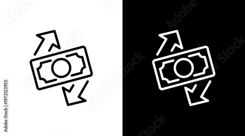 Currency Fluctuation White Icon Set Design