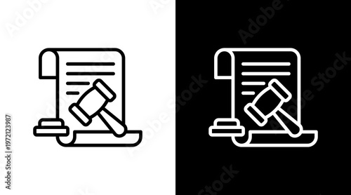 Lawsuit White Icon Set Design