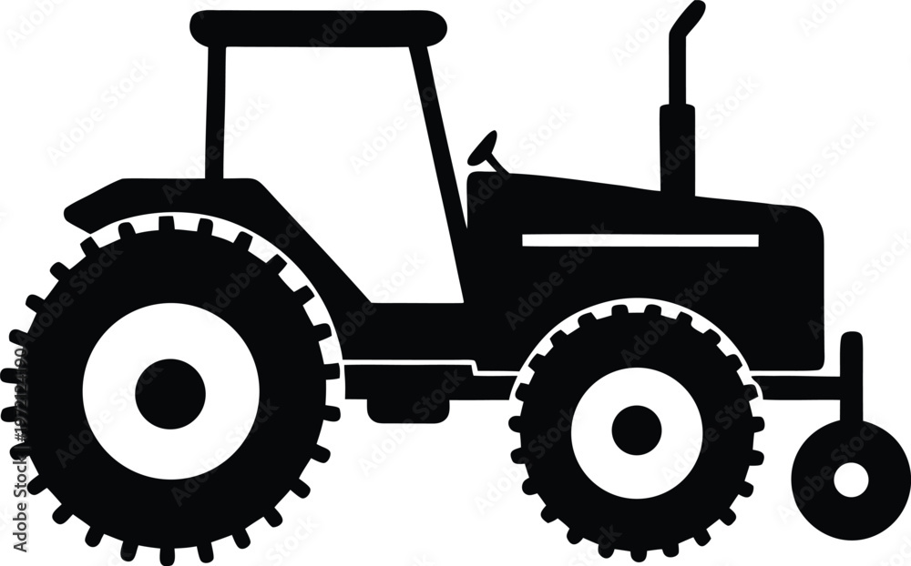 Obraz premium tractor silhouette vector illustration