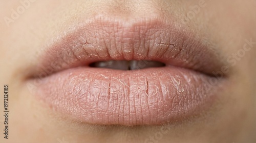 Dry Lips Macro Close Up Dehydration Healthcare Concept