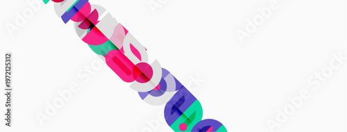 Abstract colorful text spelling RESUME. Layers create depth, vibrant hues dominate white background. Modern design element.