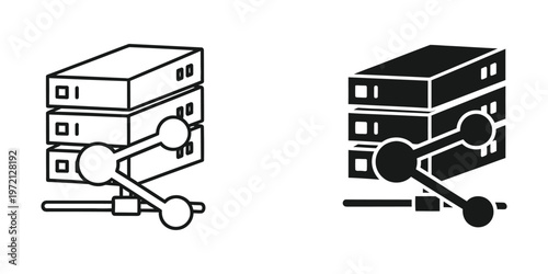 Comparison of traditional and modern server rack setups with network connectivity