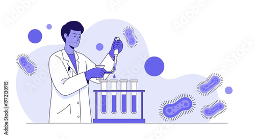 Scientist working with bacteria in laboratory, research, science, medical, biology