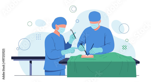 Surgeons Performing Operation in Operating Room, Medical Team Working