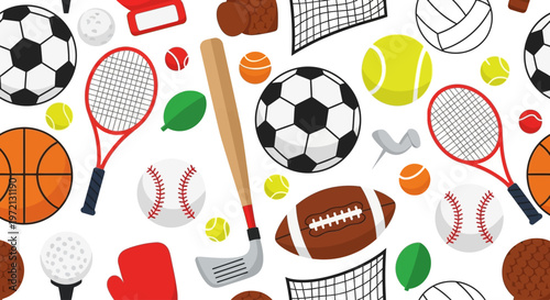 Sports equipment and balls collection.