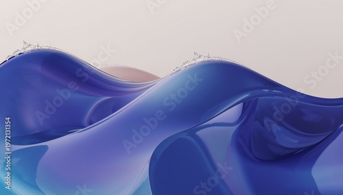 Abstract Blue Wave Pattern on White Background for Modern Artistic Design