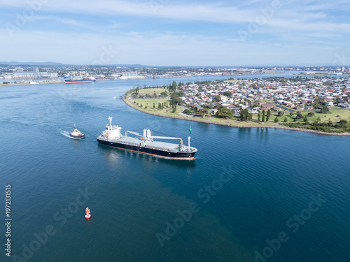 Newcastle Harbour - Shipping - Newcastle NSW Australia. Newcastle is one of Australia's busiest export ports sending goods via ships to Asia and beyond.