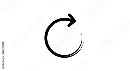 Refresh, recycle, reuse icon. Black arrow circular symbol. Vector illustration