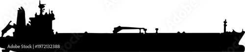 Silhouette of a large cargo vessel, representing global shipping and industrial transportation