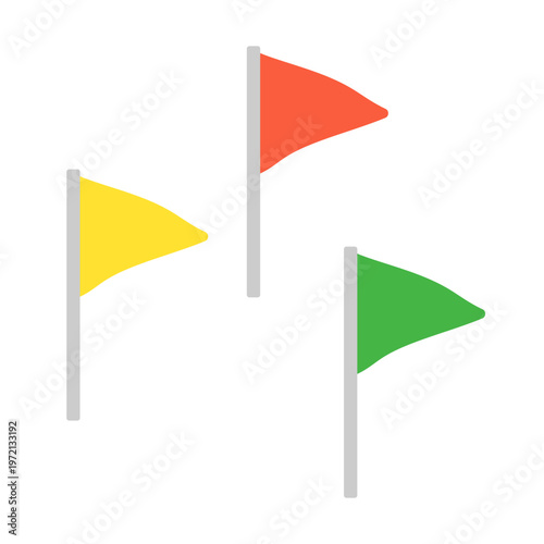 ３種類の三角形の旗　イラストセット