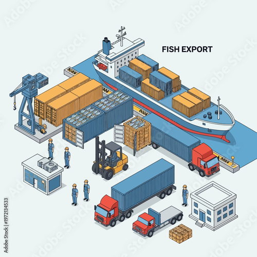 Fish export and logistics operations.