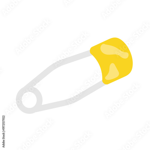 黄色の安全ピンのイラスト