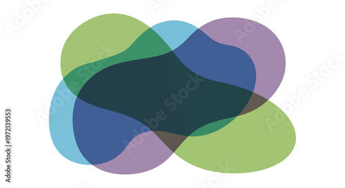 Colorful overlapping translucent rounded shapes.