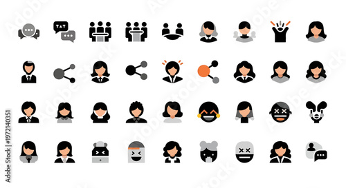Various Emojie Faces and Heads.