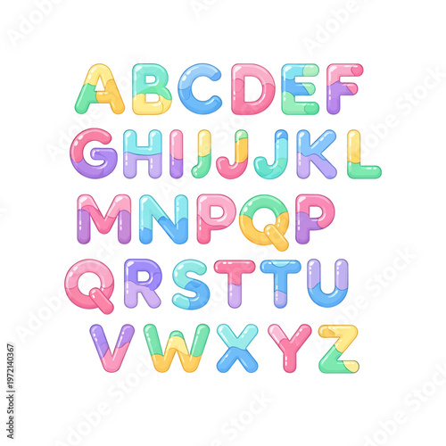 Multicolored Alphabet Letters in Rainbow 3.
