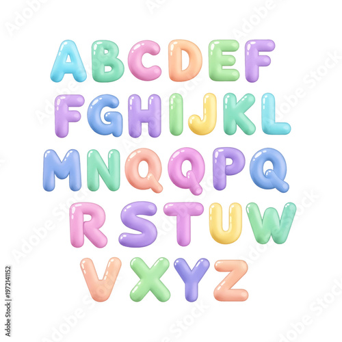Colorful Alphabet Letters in Pastel 6.