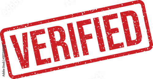 Canvastavla Distressed red VERIFIED rubber stamp displays prominently on a crisp white backg