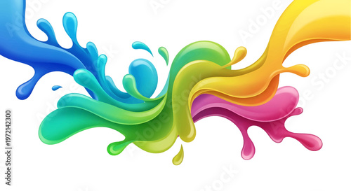 Colorful Liquid Splashes in Motion.