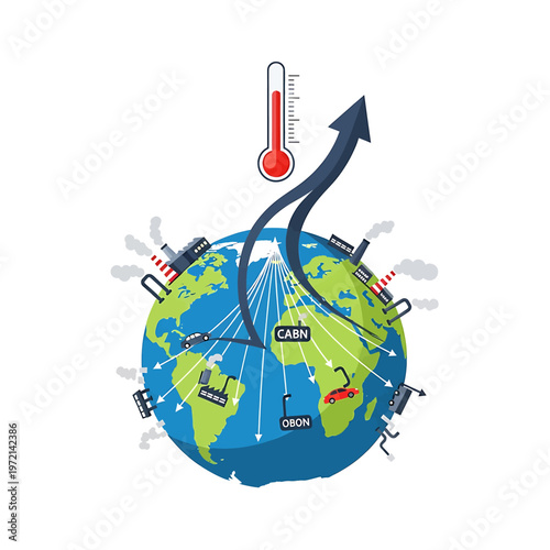 Global warming climate change concept.
