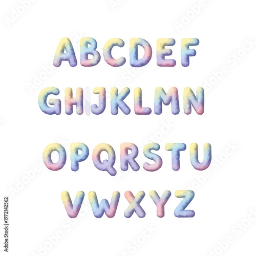 Multicolored Alphabet Letters in Rainbow 5.
