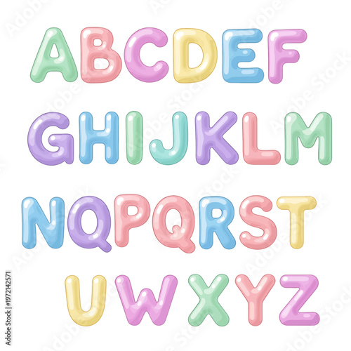 Colorful Alphabet Letters in Pastel 7.