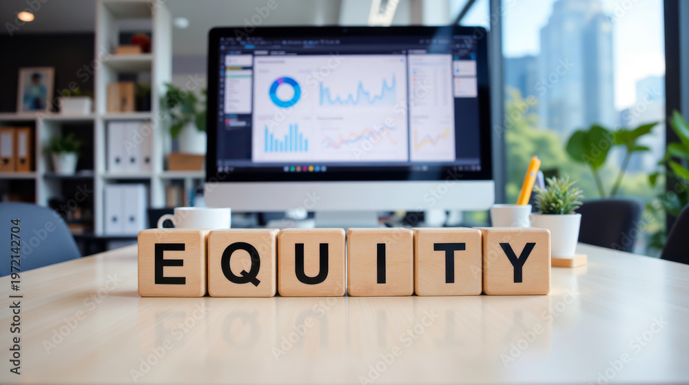 Fototapeta premium Shareholder equity management and private investment portfolio valuation to increase financial asset yield for long term wealth accumulation and strategic capital allocation in the global market