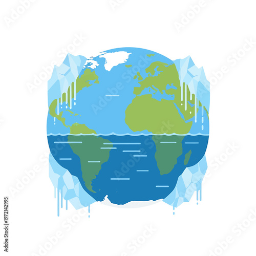 Globe Earth Planet Water Ice.