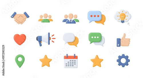 Collection of various social media icons.